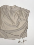[Strap SET] Draped Shirred See-through Short Sleeve Blouse