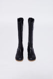 paper leather long boots