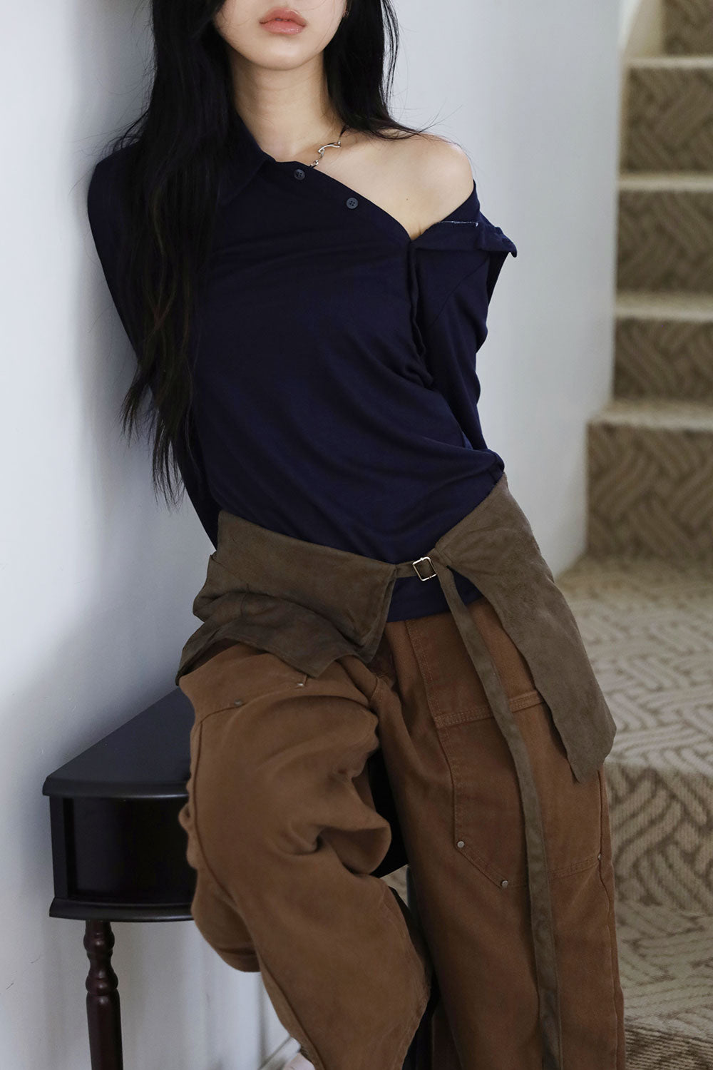 【COLOR iN ID】Suede layered wrap skirt COLOR iN ID(カラーインアイディー) - スエードレイヤードラップ