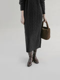 Fib V-Neck Cable One Piece
