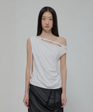 Braided Drape One-Shoulder Top