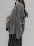 [Premium] Whole Garment Wool Back Round Knit