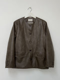 Hunt No Collar Loose Fit Leather Jacket