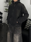 Smog Washed Hood Denim Zip-Up