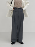Lip Pocket High Waist Long Slacks