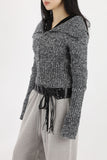 Boca collar knit zip-up