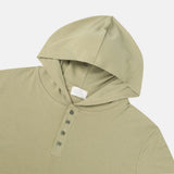 Gode Henley Neck Hood Short Sleeve T-shirt