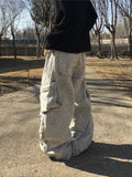 Lamuse Gray Cargo Curved Denim Pants