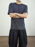 Stripe half T-shirts