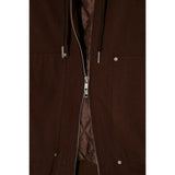 Dermit Rivet Crop Cotton Hood Jacket