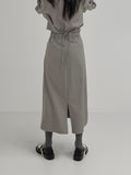 Pie pintuck banding long skirt