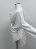 Paper See-through Wrap Blouse