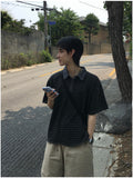 Todd Pigment Stripe Short Sleeve Collar Tee