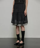Layered Crinkle Check Skirt