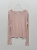 Boatneck Tencel See-Through T-Shirt