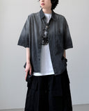 Gradient Denim Half Shirt