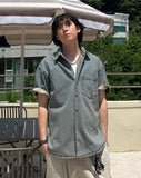 Tin Washed Denim Half Shirt