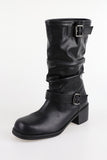 Daily shirring middle boots
