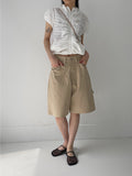 [unisex] Carpenter Cotton Bermuda Wide Pants