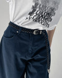 [20mm] Cowhide Mesh Western Slim Belt