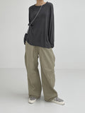 [premium] Stopper Rivet Nylon Wide Pants