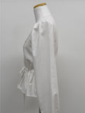Cello V-Neck Shirred Blouse