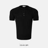 Tive Muscle Fit Henley Neck Short Sleeve T-shirt