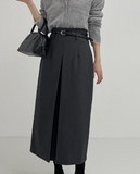 [Winter version] Pencil long pleated skirt