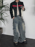 Multi Pocket Washed Denim