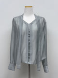 Naro V-Neck See-Through Blouse
