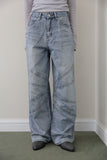 Root wide stud denim