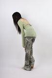 fade slit bootcut pants