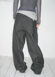 TUCK WIDE DENIM PT