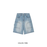 Double-Pocket Carpenter Bermuda Denim