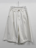 [Belt SET] Claw Pintuck Bermuda Denim Pants