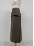 [Setup Available/FW] Lanba Ribbed Layered Long Skirt