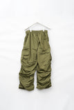 Glossy Shirring Cargo Pants