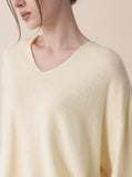 [Premium] Hammy Whole Garment Cash V-Neck Knit