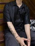 Brick Glossy Short Sleeve Overshirt