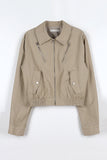 Biker blouson crop jacket