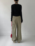 [Plan] Kissing Ribbed U-neck Knit T-shirt