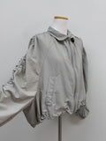 Shirring Raglan Nylon Jumper