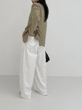 Ariel Cotton Pin-Tuck Wide Pants