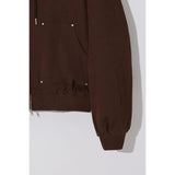 Dermit Rivet Crop Cotton Hood Jacket