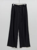 D-Ring Two Tuck Long Wide Slacks