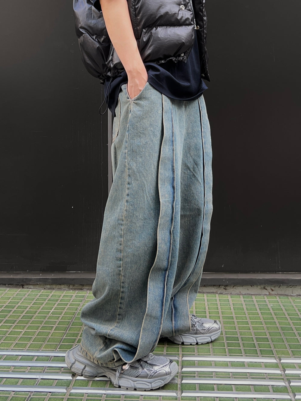 【KOOLOSET】Front Pintuck Bijo Denim KOOLOSET (クロゼット) - フロントピンタックビジョデニム