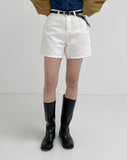 Herringbone Cotton Wide Shorts