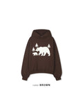Polar Bear Brushed Print Hoodie