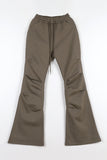 Pintuck bootcut slim pants