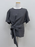 [Short Sleeve Ver] Diamond Frill Wrap Blouse
